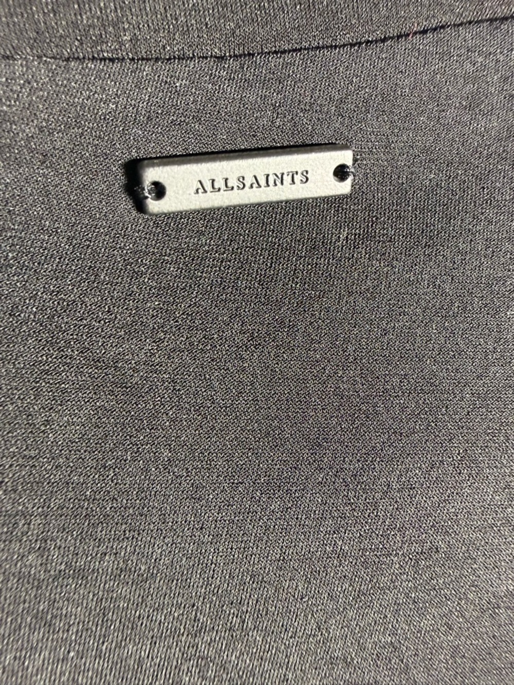 NWOT AllSaints Black Ruched Side Drape Tee - Small - Picture 5 of 8